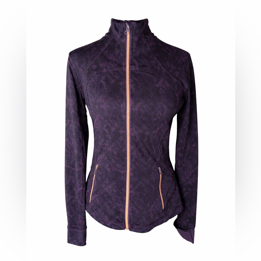 Lululemon Forme Jacket Rose‎ Gold Full Zip Luon Baroque Purple Zinfandel- Size 8